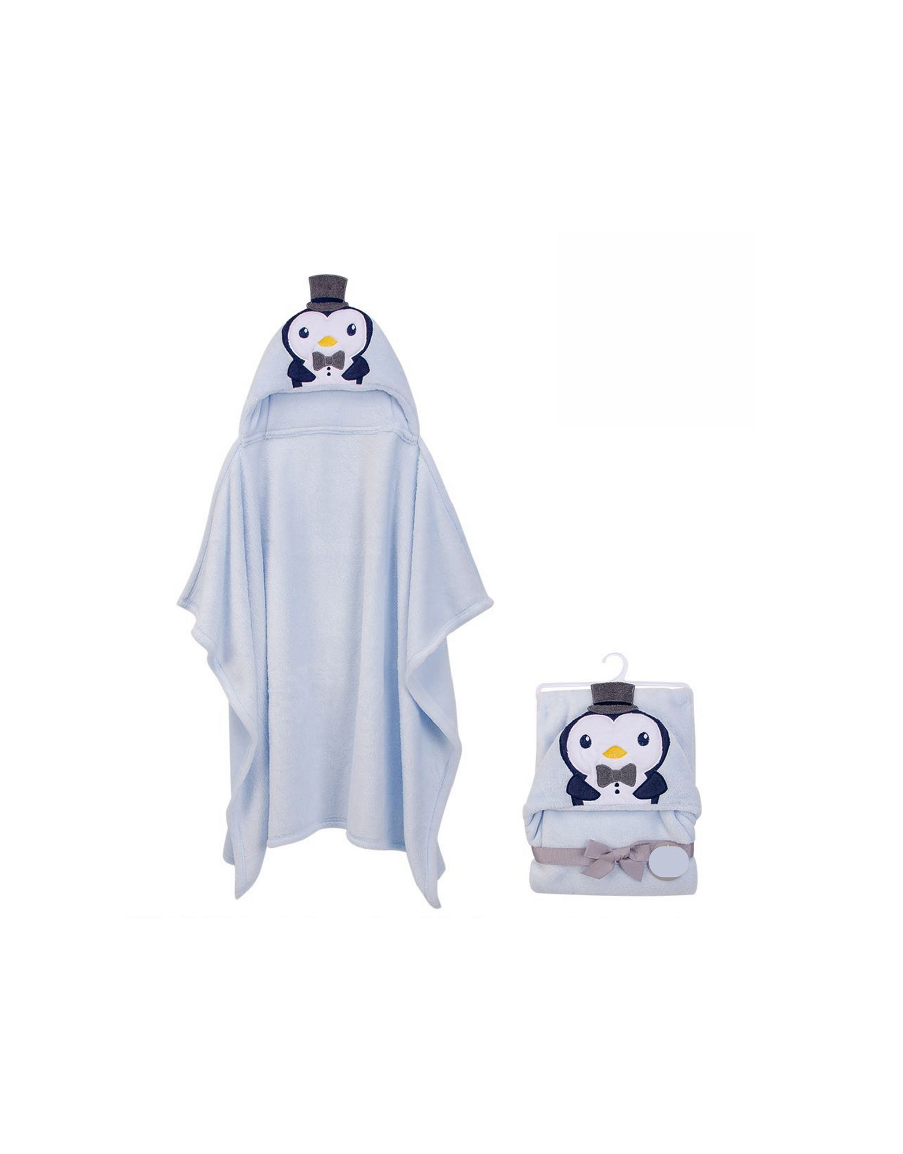 Hoodie Blanket Blue Penguin